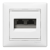 7700 80 Розетка RJ45+RJ11 бел.
